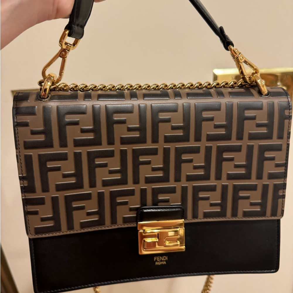 FENDI Vitello Liberty Bi-Color FF 1974 Authentic